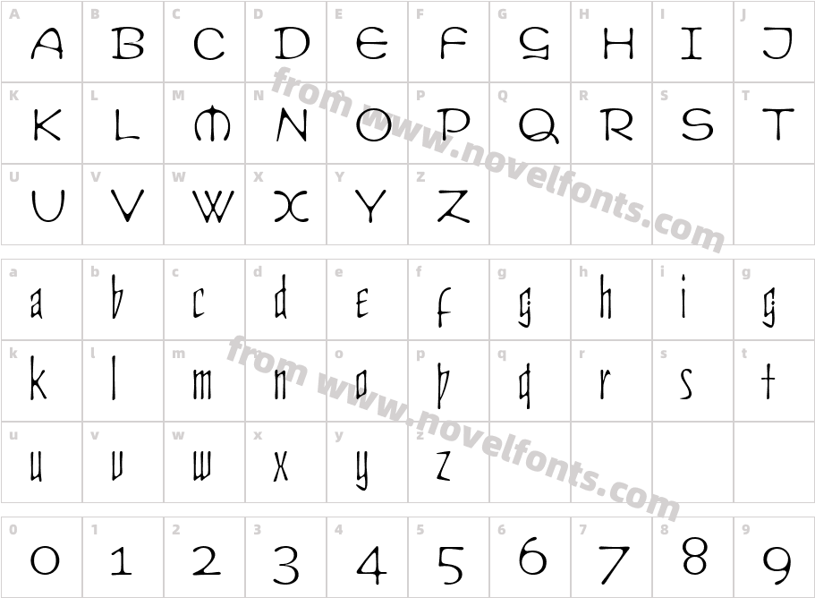 Cult W00Character Map