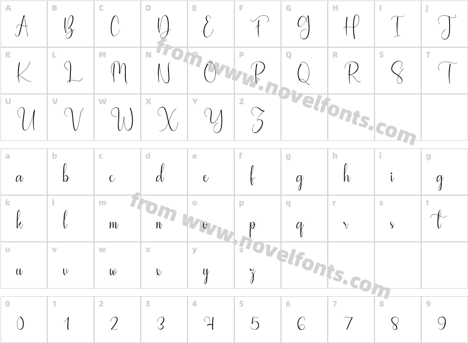 Curtain RegularCharacter Map