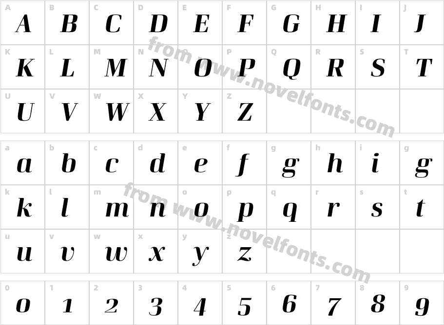 Curve Bold ItalicCharacter Map
