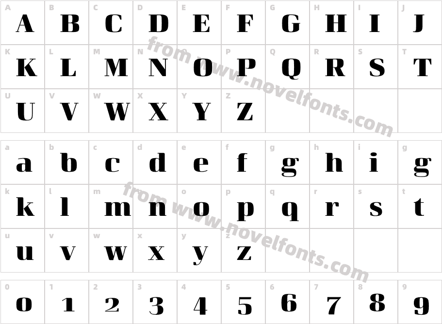 Curve Extra BoldCharacter Map