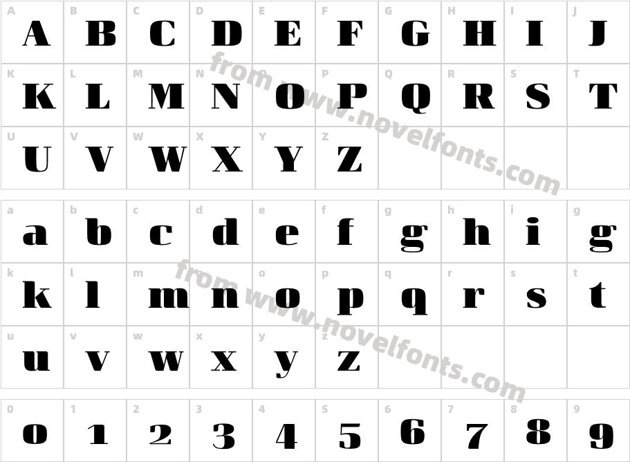 Curve Ultra BoldCharacter Map