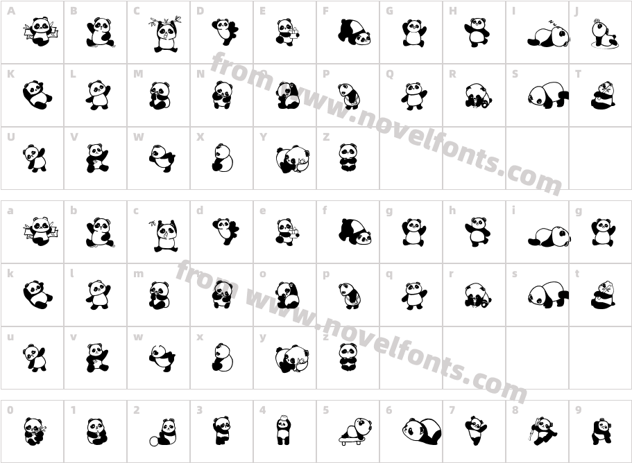 Cutepanda RegularCharacter Map