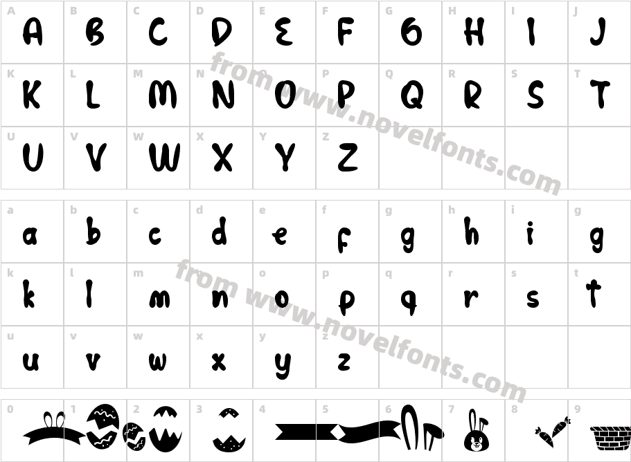 Cutie BunnieCharacter Map