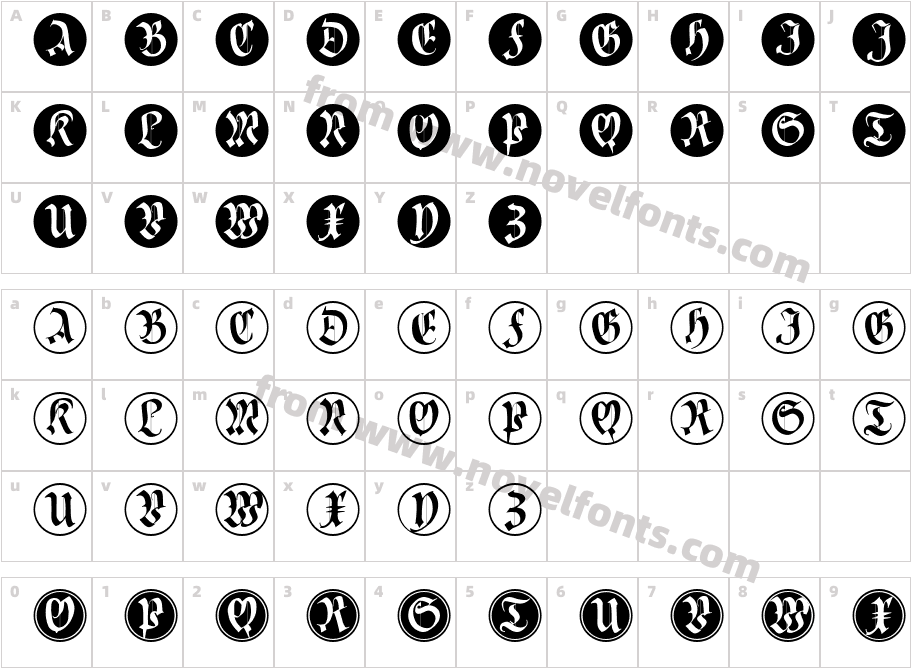 Cuxhaven Initials RoundCharacter Map