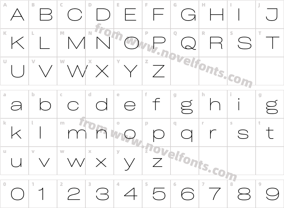 Cy Grotesk Grand ThinCharacter Map