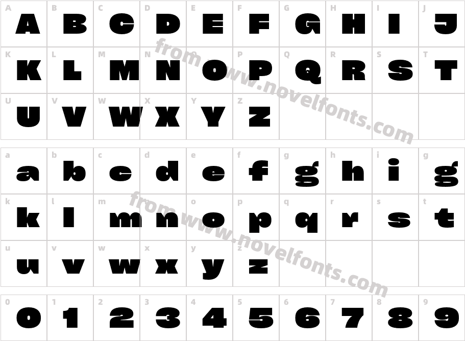Cy Grotesk Wide BlackCharacter Map