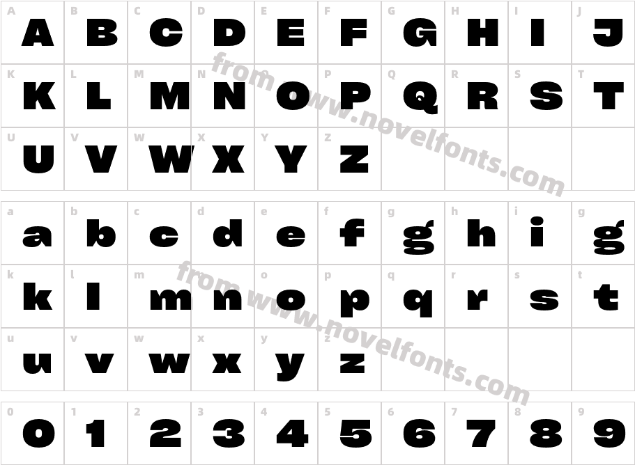 Cy Grotesk Wide DarkCharacter Map