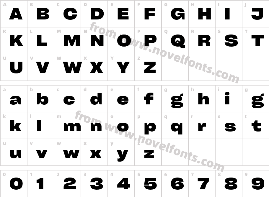 Cy Grotesk Wide HeavyCharacter Map