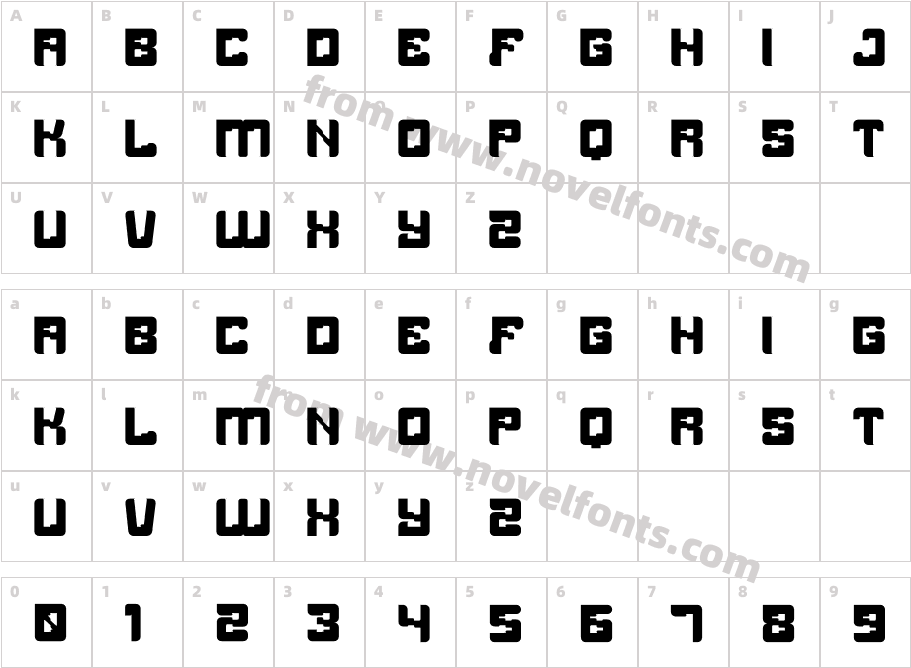 Cyber Bresero RegularCharacter Map