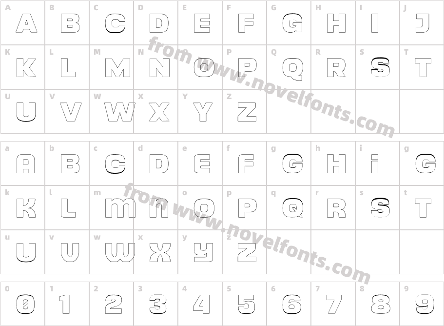 Cyberion OutlineCharacter Map
