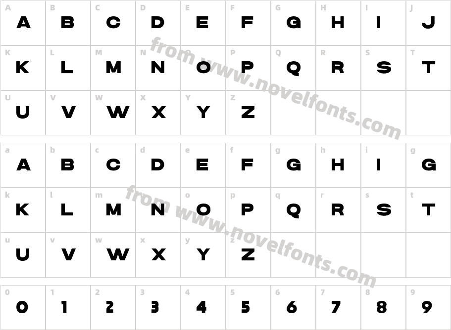 DANSON BOLDCharacter Map
