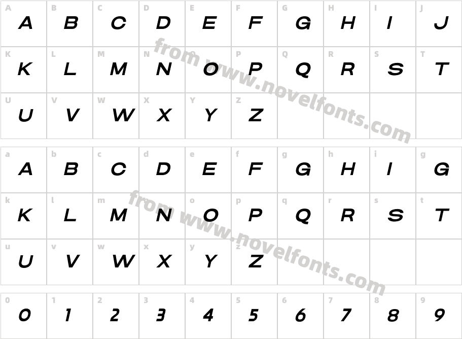 DANSON MEDIUM ITALICCharacter Map