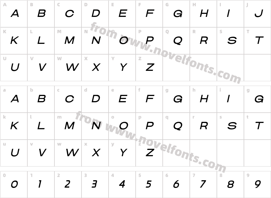 DANSON REGULAR ITALICCharacter Map