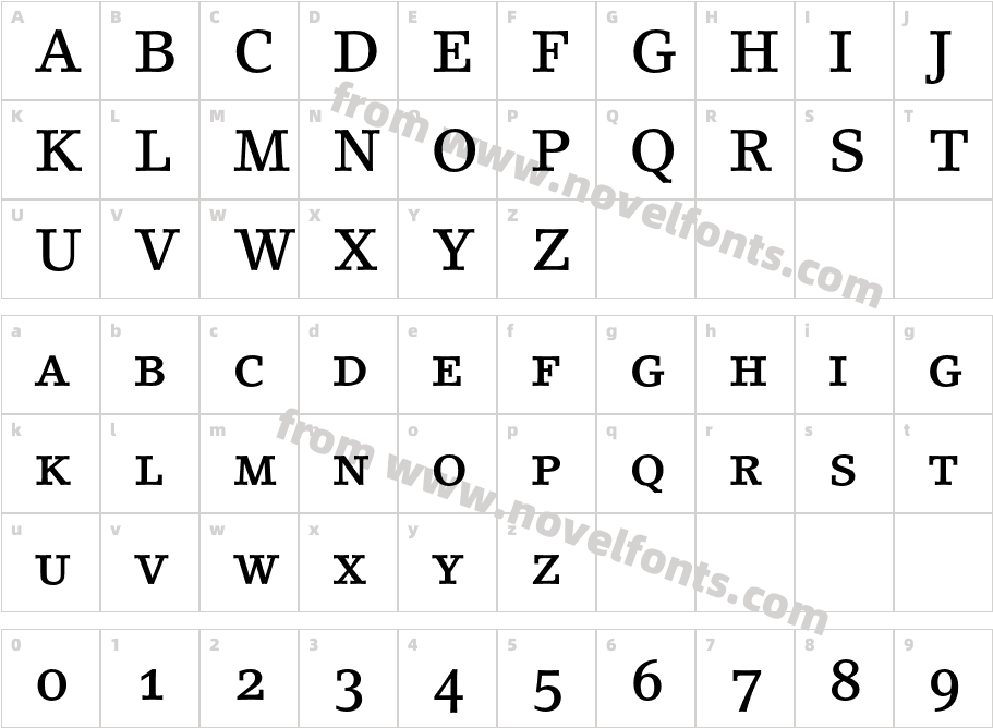 LinoLetter-MediumSCCharacter Map