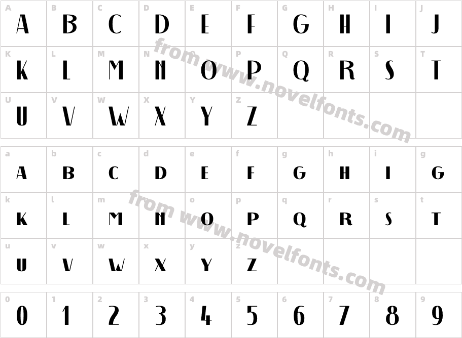 DECOHEAD DISPLAY BoldCharacter Map