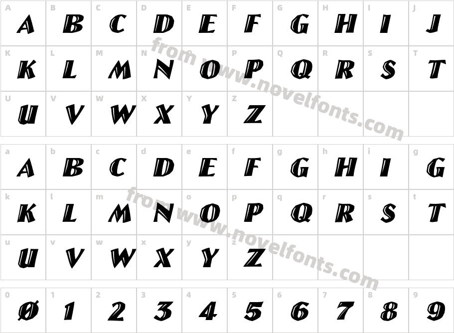 LinoLetterCutCharacter Map