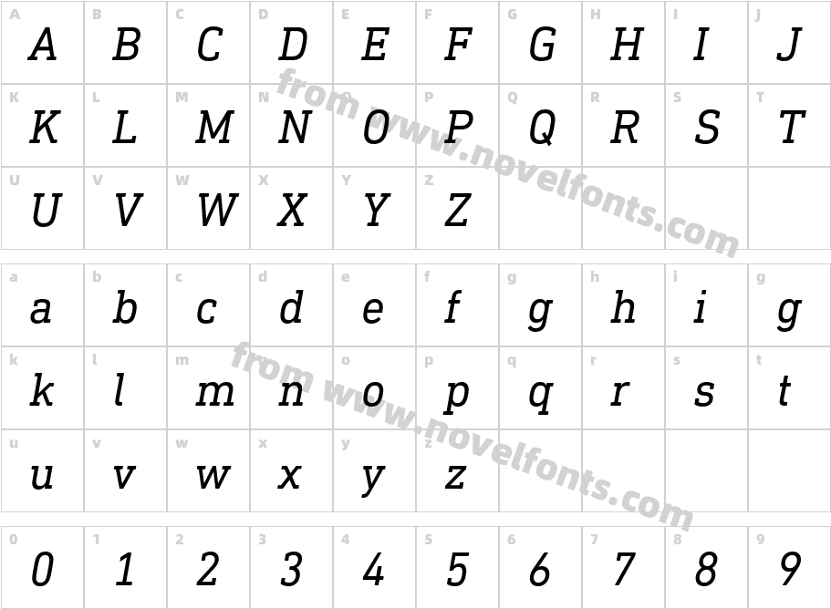 DIN Next Slab Pro ItalicCharacter Map