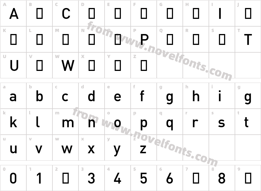 DIN WXX MediumCharacter Map