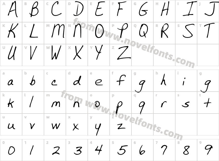 DJB MICHELLE M printCharacter Map