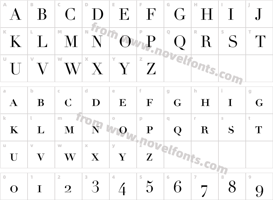 Linotype Didot Roman Small Caps & Oldstyle FiguresCharacter Map