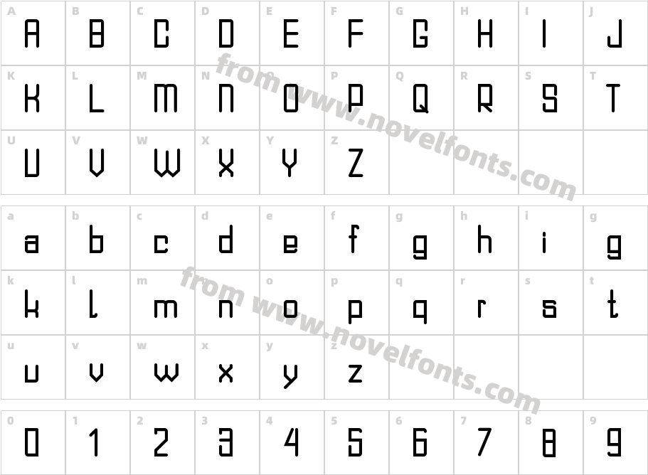 DOMINO BoldCharacter Map