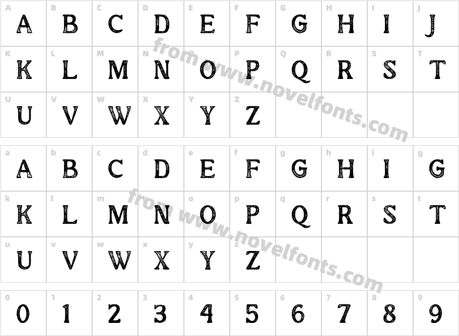 DT Milagros Rough StampCharacter Map