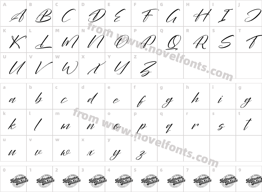 Dalinthy DEMO VERSION ItalicCharacter Map