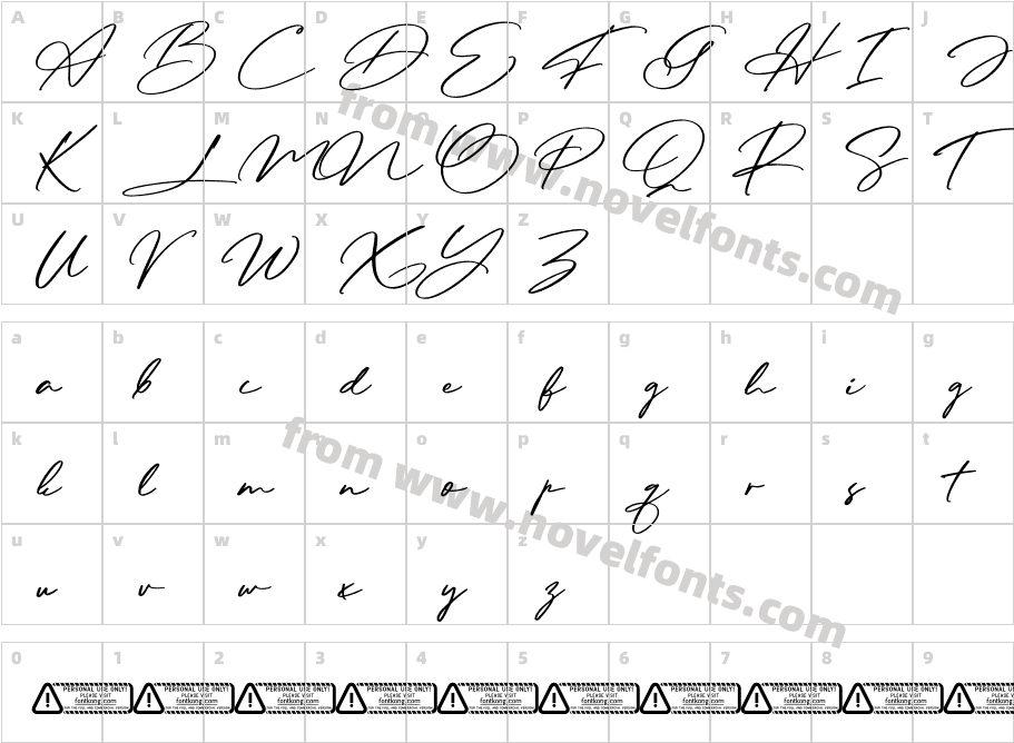 Dalli Signature PERSONAL USE ONCharacter Map