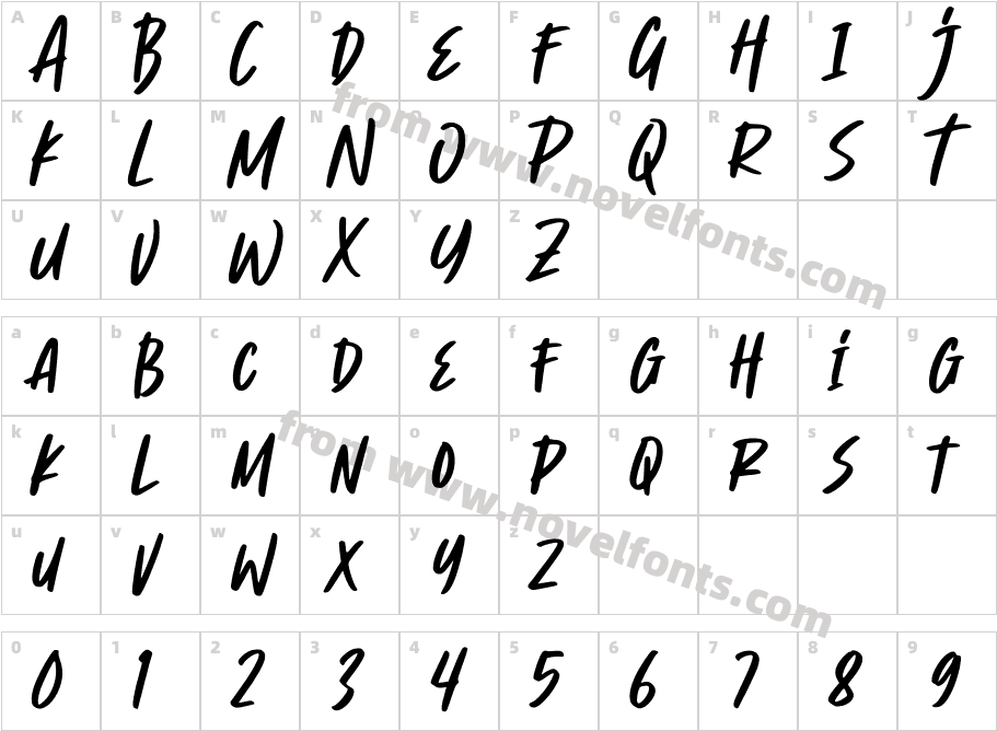 Dalton John RegularCharacter Map
