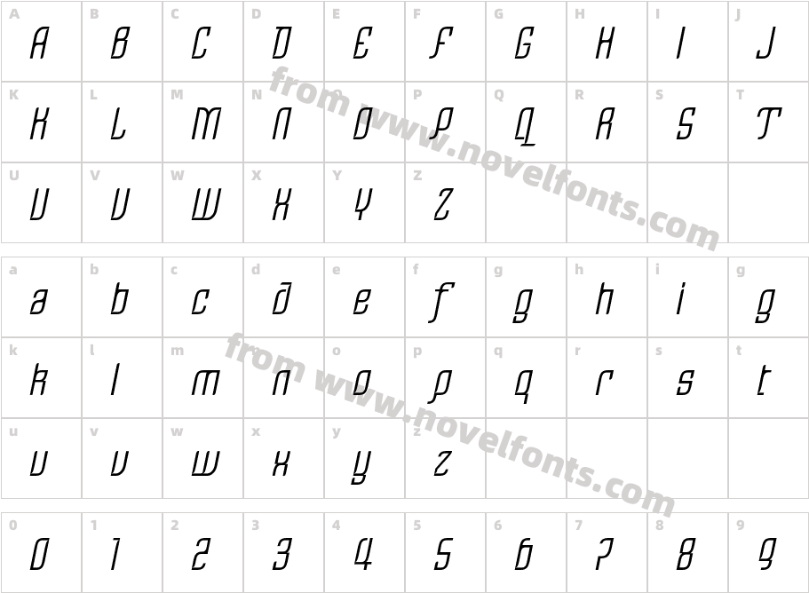 LinotypeRezident-OneCharacter Map