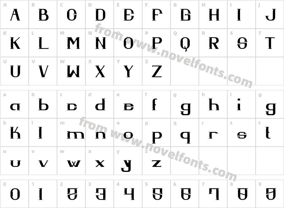 Danzen RegularCharacter Map