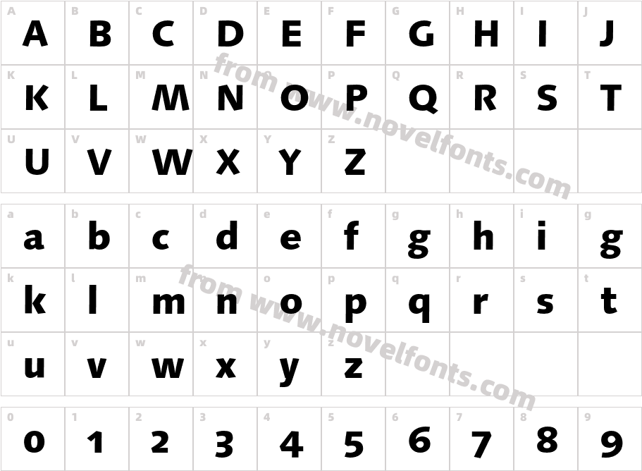 LinotypeSyntaxOsF HeavyCharacter Map