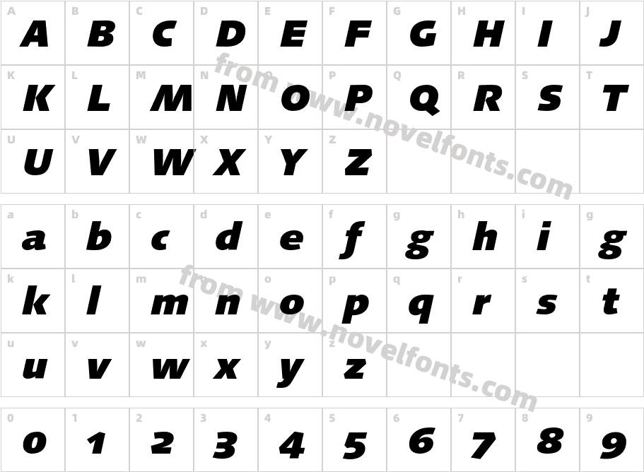 LinotypeSyntaxOsF-BlackItCharacter Map