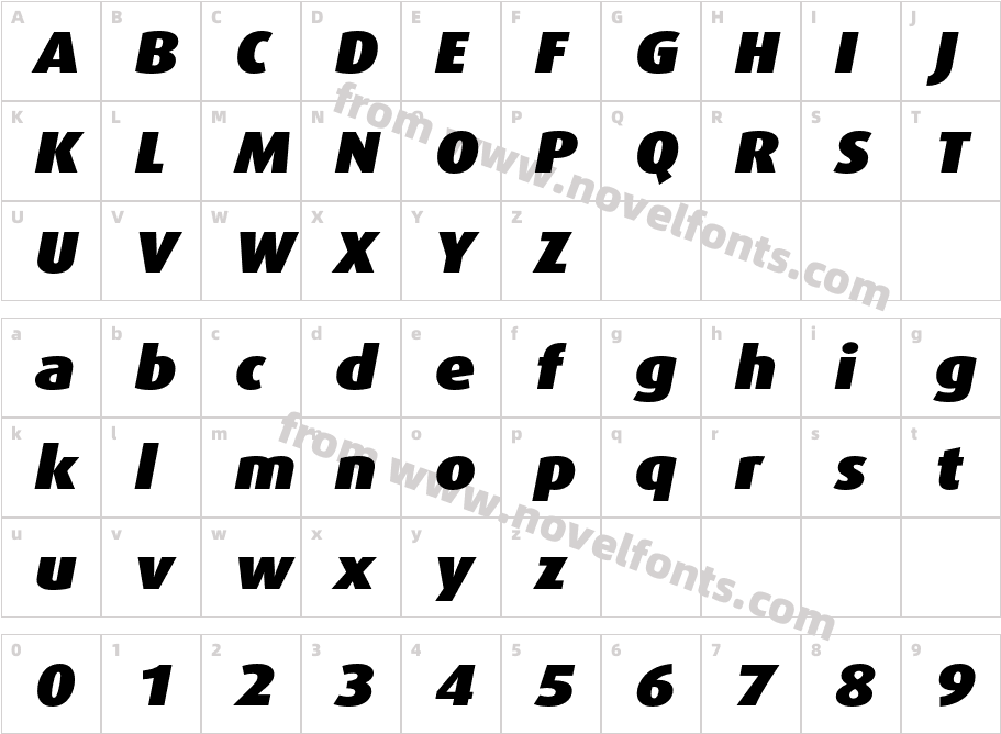 Dax Pro Wide Black ItalicCharacter Map