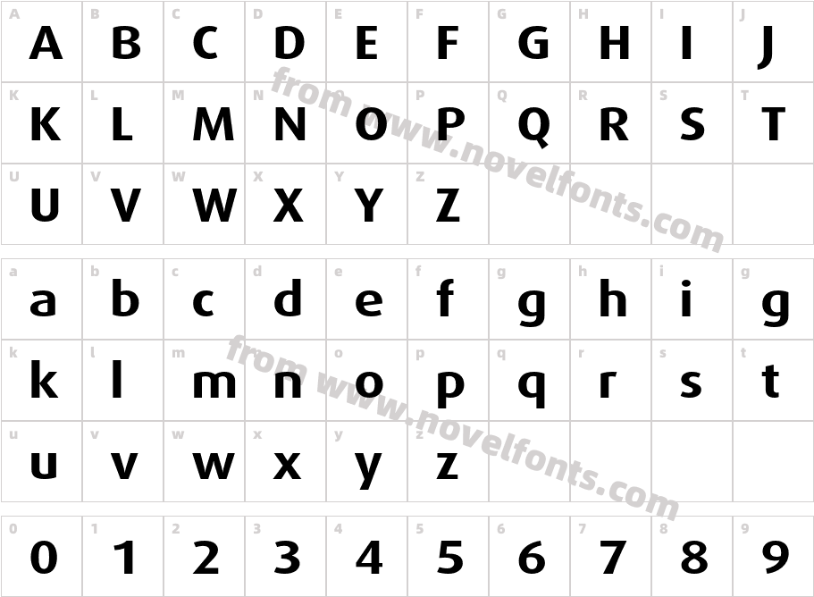 Dax Pro Wide BoldCharacter Map