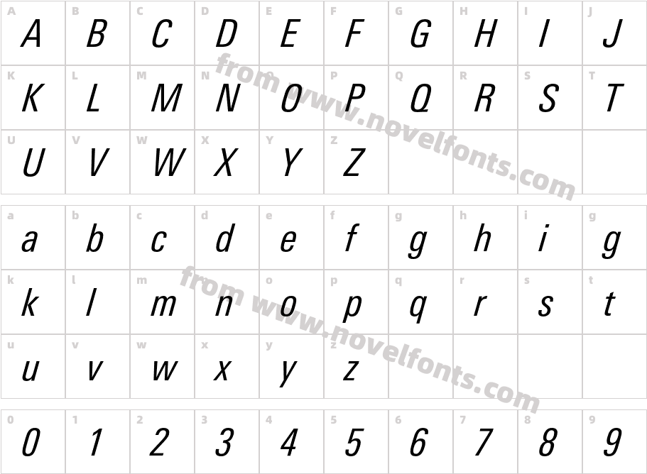 LinotypeUnivers CondCharacter Map