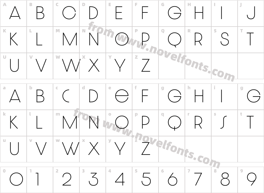Dazzle Unicase ThinCharacter Map