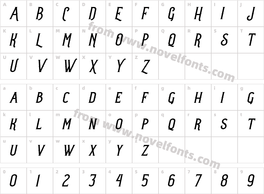 Deadhead Classic ItalicCharacter Map