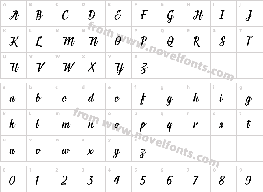 Deadhead Script ItalicCharacter Map