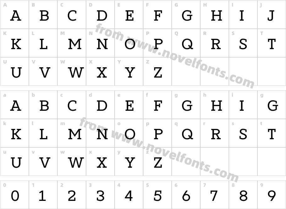 Dearly loved Slab OneCharacter Map