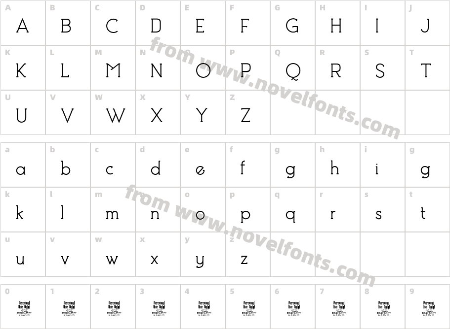 Debock Personal Use RegularCharacter Map