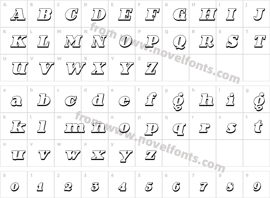 Decorattio 3D ItalicCharacter Map