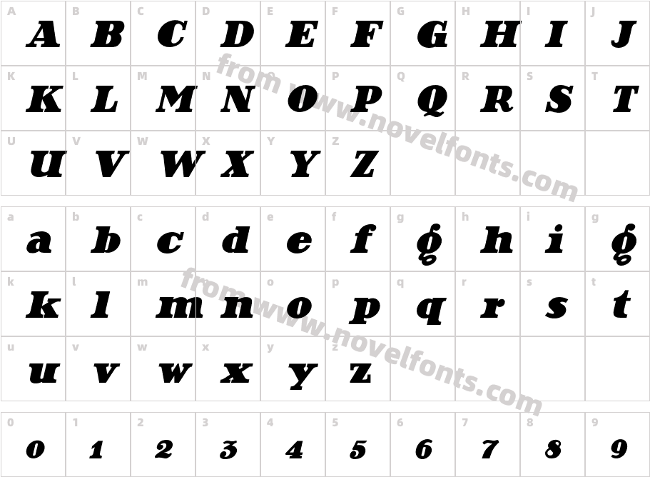 Decorattio ItalicCharacter Map