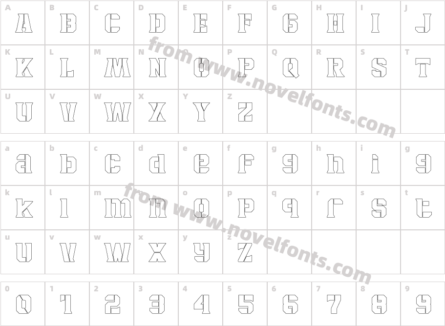 Defront OutlineCharacter Map