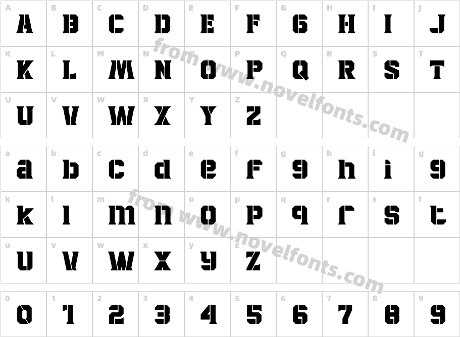 DefrontCharacter Map
