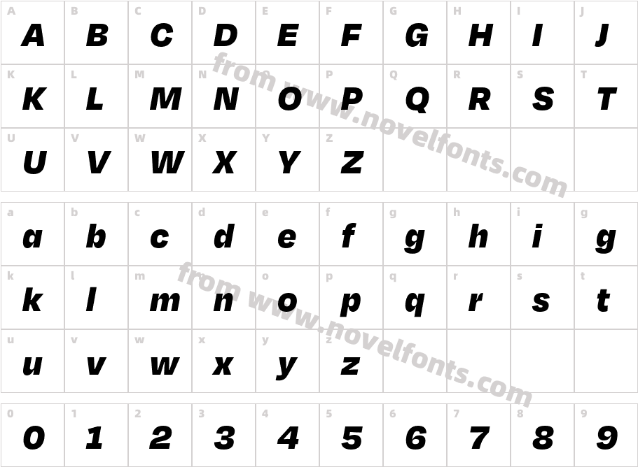 Degular Demo Black Italic ItalicCharacter Map
