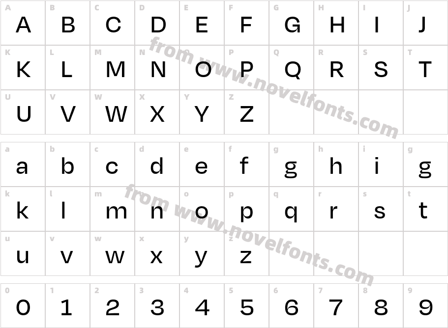 Degular Demo MediumCharacter Map