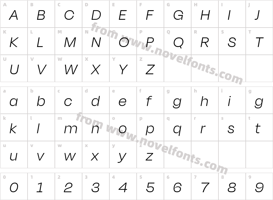 Degular Display Demo Light Italic ItalicCharacter Map