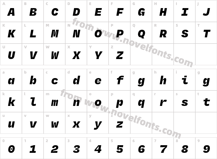 Degular Mono Demo Black ItalicCharacter Map