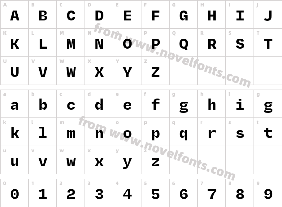 Degular Mono Demo BoldCharacter Map